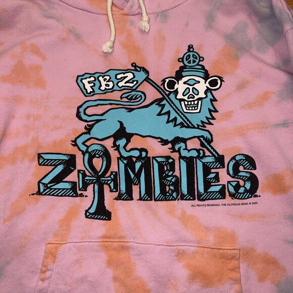 Flatbush Zombies FBZ Orange Sunshine Pullover Hoodie Pink Glorious Dead Sz Med - Picture 4 of 11